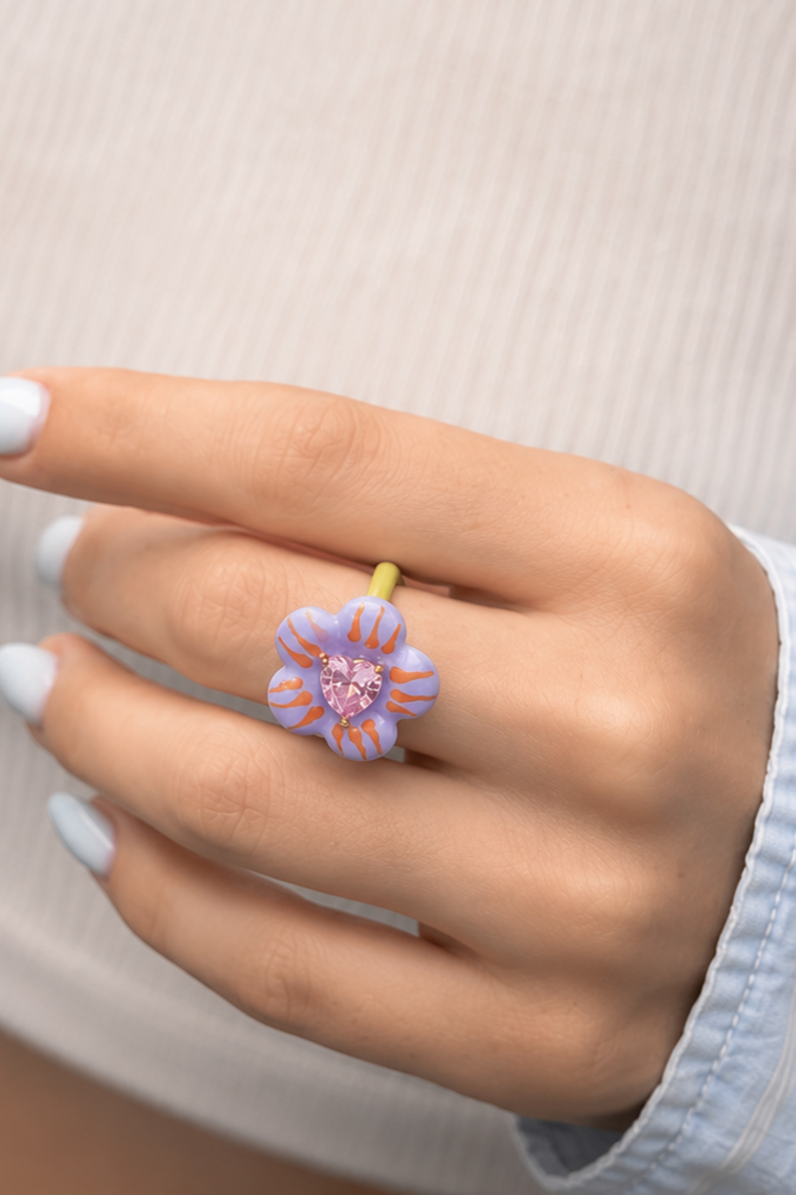 Lilac Heart Ring