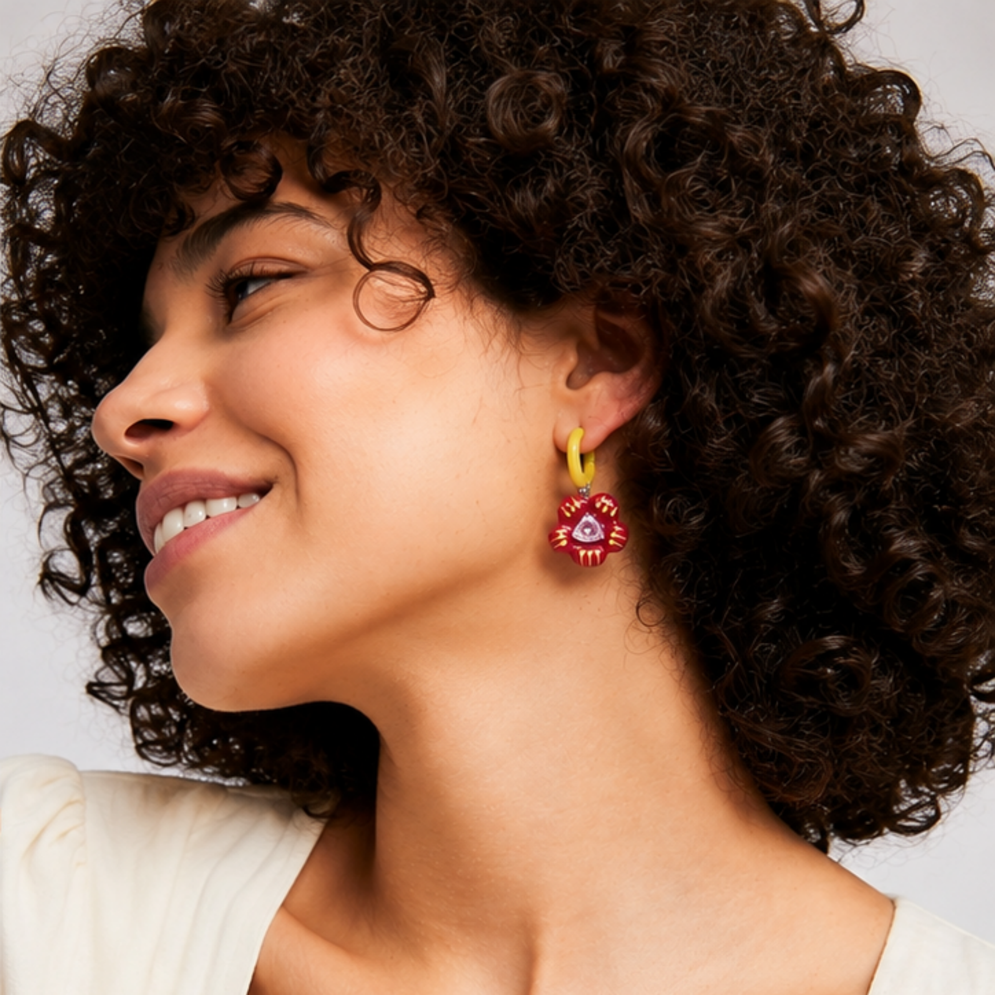 Poppy Heart Earrings