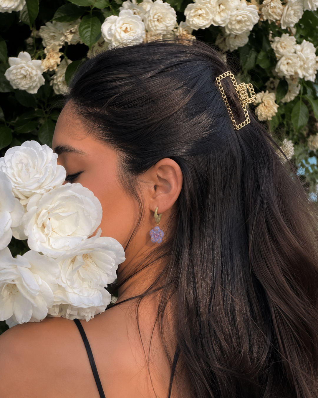 Lilac Heart Earrings